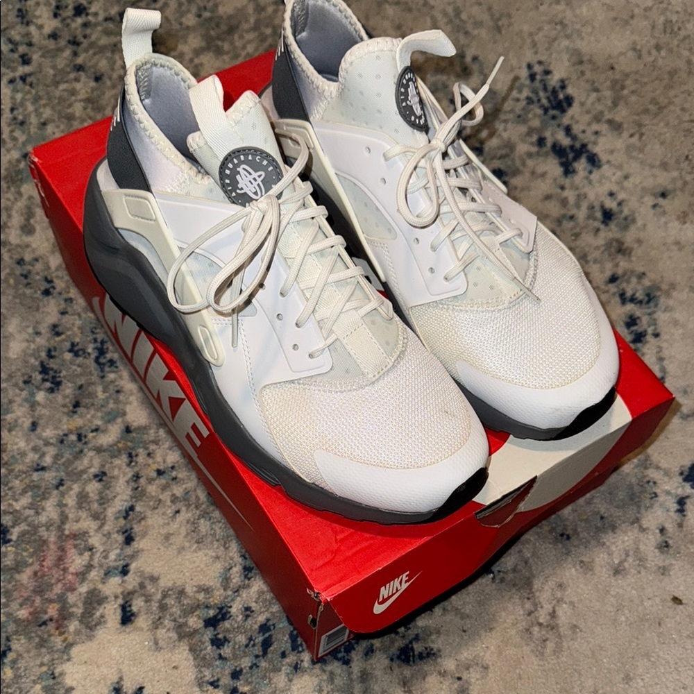 Nike White Huarache and Gray Sneakers